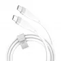 USB-C-USB-C lataus-/datakaapeli j5create JUCX17W, 60W, nestemäinen silikoni, 1,8 m, valkoinen