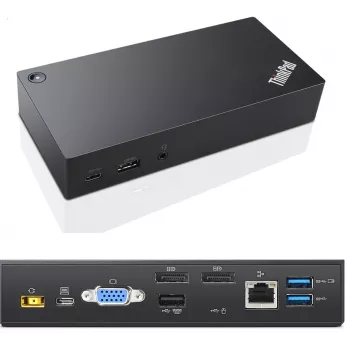 Lenovo 03X7194 kannettavan telakointiasema/porttireplikaattori johdollinen USB 3.2 Gen 1 (3.1 Gen 1) Type-C musta