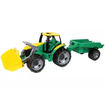 Traktori Lena GIGA TRUCKS ZL-02123 kauhalla ja perävaunulla