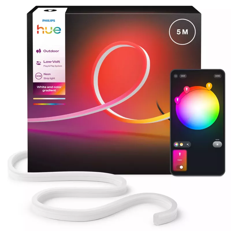 Philips Hue Neon Gradient -ulkovalonauha, 5 m, 30 W, Bluetooth/Zigbee