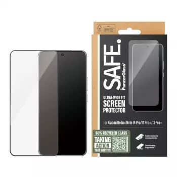 Näytönsuojus PanzerGlass SAFE. by Xiaomi Redmi Note 14 Pro / 14 Pro+ / 13 Pro+ — karkaistu lasi, kirkas, Ultra-Wide Fit