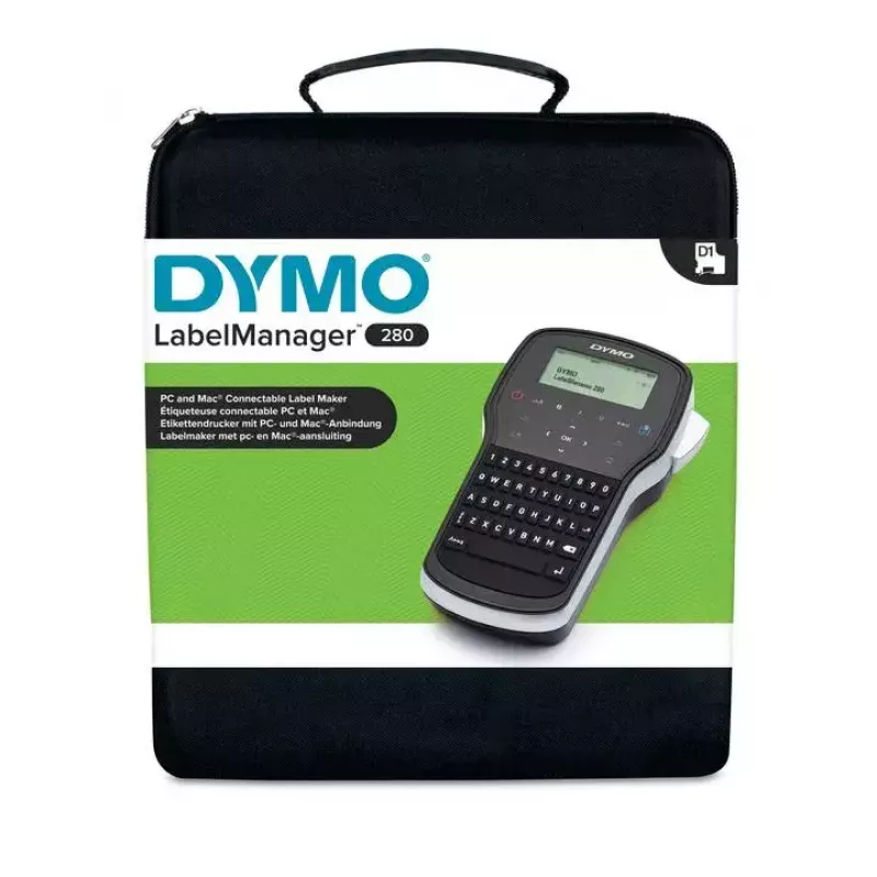 Tarratulostin Dymo LabelManager 280 QWERTY LCD-näytöllä, USB, Li-Ion, D1-nauha (max. 12 mm)