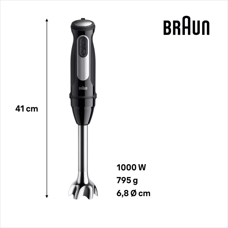 Braun MultiQuick 5 MQ55.254MBK 0,5 l sauvasekoitin 1000 W musta, ruostumaton teräs