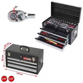 Mekaanikon työkalusarja KS Tools 918.0200 99 työkalua kromi-vanadiiniteräs