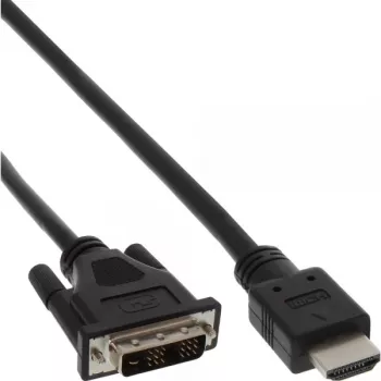 InLine HDMI-DVI-kaapeli HDMI-uros / DVI-uros 18+1 musta 2 m