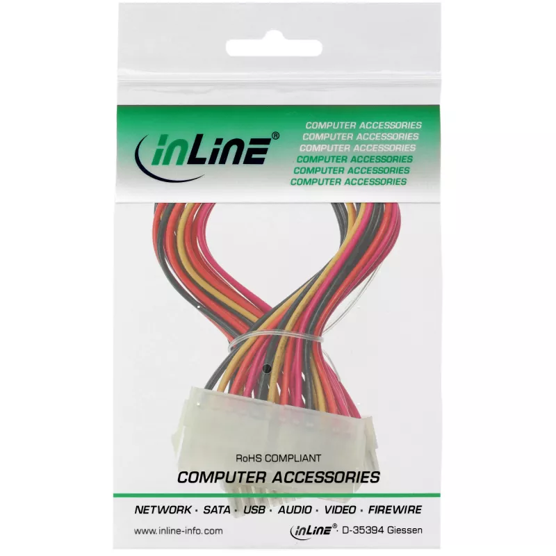 Molex PN InLine ATX-emolevykaapeli 24-napainen uros naaras, 0,30 m