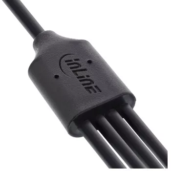 InLine USB 4in1 Y-latauskaapeli, 1x USB-A-uros 4x USB-C-urokseen, musta 0,5 m