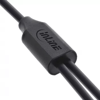InLine USB 2in1 Y-latauskaapeli, 1x USB-A-uros 2x USB-C-urokseen, musta 1 m