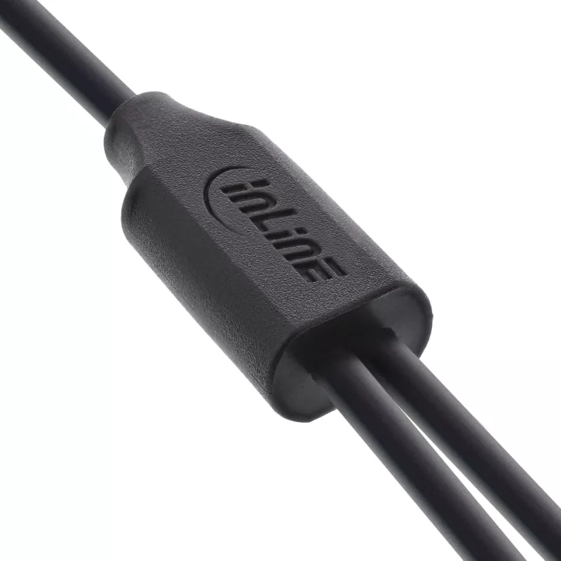 InLine USB 2in1 Y-latauskaapeli, 1x USB-A-uros 2x USB-C-urokseen, musta 1 m