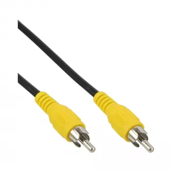 InLine videokaapeli, 1x RCA M/M, keltaiset liittimet, 2 m, RCA, RCA, 2 m, musta