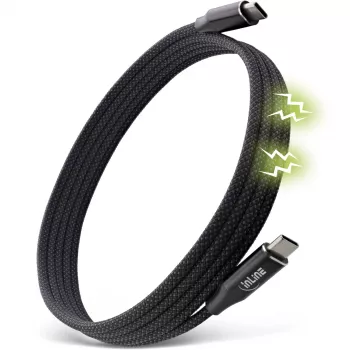 InLine magneettinen USB-C-kaapeli, USB-C uros/uros, 100 W, musta, 1 m