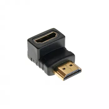 InLine HDMI-sovitin uros/naaras alaspäin kulma, kullattu, 4K2K