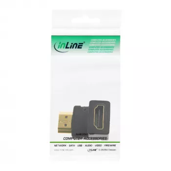 InLine HDMI-sovitin uros/naaras alaspäin kulma, kullattu, 4K2K