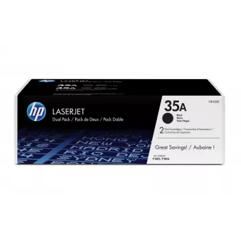 HP 35A 2 kpl:n pakkaus musta alkuperäinen LaserJet-värikasetti, 3000 sivua, musta, 2 kpl