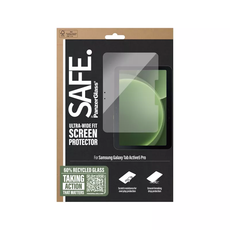 PanzerGlass SAFE. by ® näytönsuojus Samsung Galaxy Tab Active5 Pro | Ultra-Wide Fit