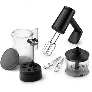 Käsivatkain Philips HR3781/20 — 500 W, 5 nopeutta, turbo, musta, sis. pallovispilä, taikinakoukut, silppuri, mittakannu