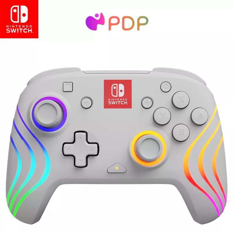 PDP Afterglow Wave White USB-peliohjain analoginen / digitaalinen Nintendo Switch, Nintendo Switch Lite, Nintendo Switch OLED