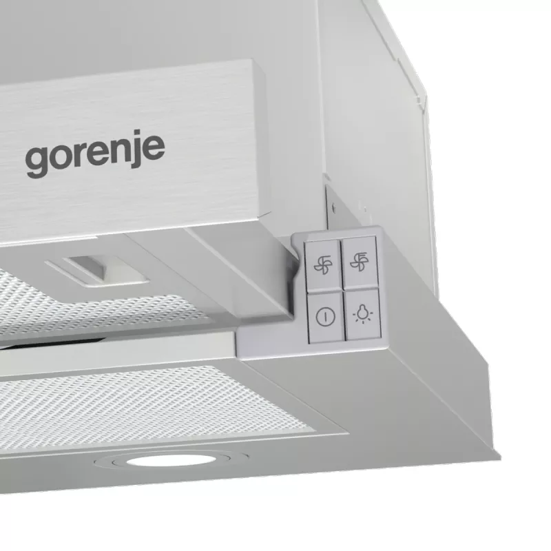 Gorenje TH62E4X puoliksi kalustettu (ulosvedettävä) ruostumaton teräs 450 m³/h