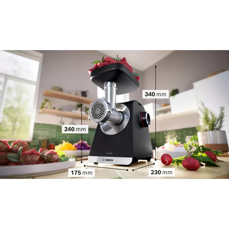 Bosch Serie 6 lihamylly 2100 W musta, hopea