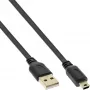 InLine USB 2.0 kaapeli USB Type-A uros / Mini-B uros 5pin musta/kulta 1,0 m