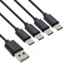 InLine USB 4in1 Y-latauskaapeli, 1x USB-A uros 4x USB-C uros, musta 1 m