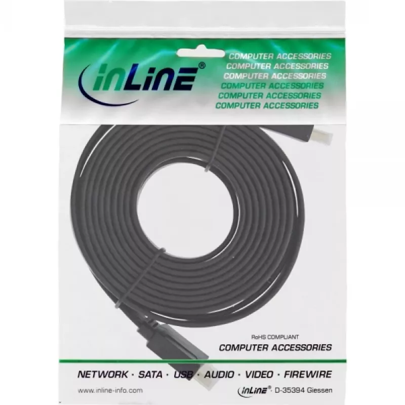 InLine HDMI kaapeli High Speed Ethernetillä kullattu musta 5m
