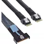 Serial Attached SCSI (SAS) -kaapeli InLine 27663C 1 m, 32 Gbit/s, MCIO x8 - 2×4i SFF-8654