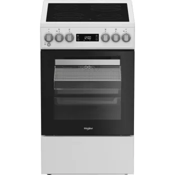 Whirlpool W5V5LCW vapaasti seisova liesi sähkökeittotasolla keraaminen lasi musta, valkoinen