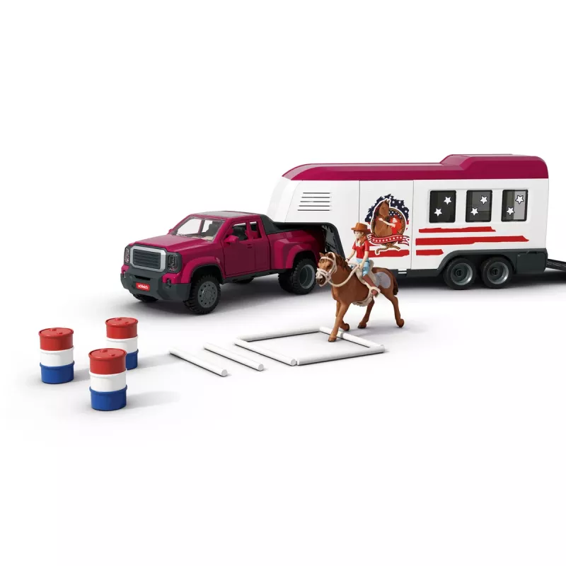 schleich Lakeside Truck perävaunulla, eläin, hevoset, 5 vuotta, monivärinen