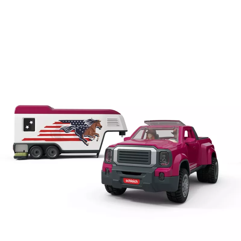 schleich Lakeside Truck perävaunulla, eläin, hevoset, 5 vuotta, monivärinen