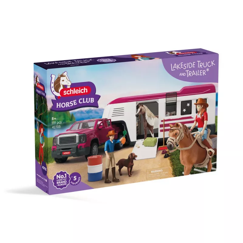schleich Lakeside Truck perävaunulla, eläin, hevoset, 5 vuotta, monivärinen