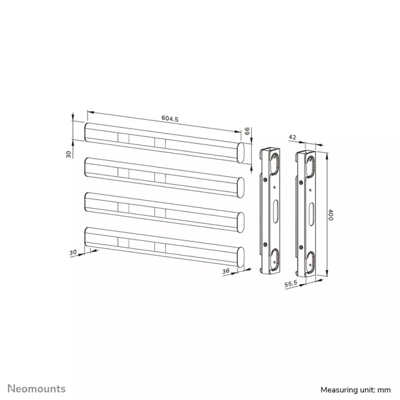 Neomounts AFL55-975BL VESA-laajennussarja 86-115 inch - max. 160 kg