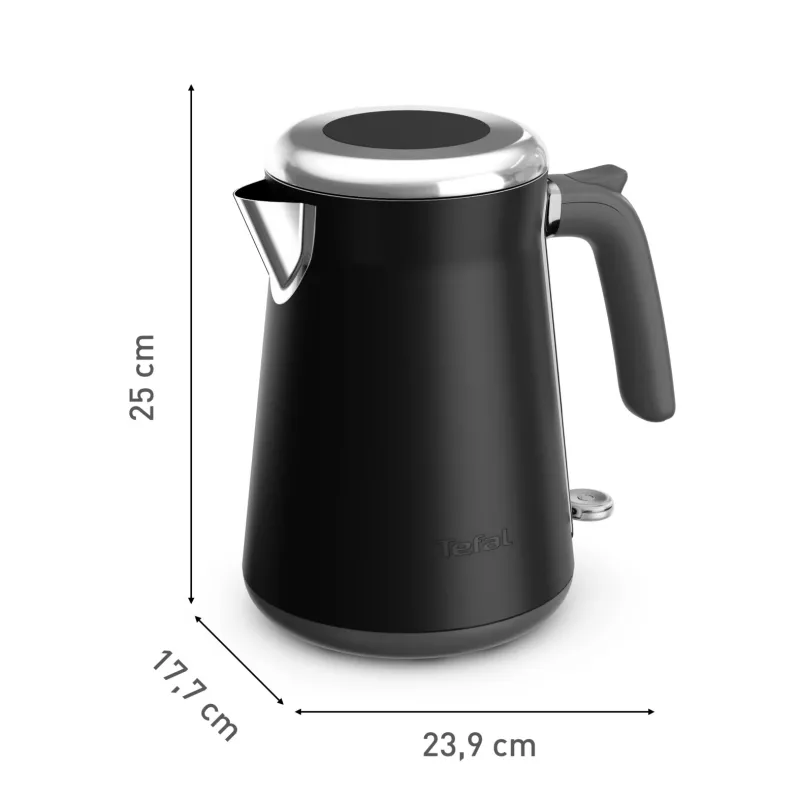 Vedenkeitin Tefal KI6668E0 — 1,7 l, 2400 W, ruostumaton teräskotelo, musta