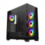 FSP M340-BA kotelo Midi Tower mITX, mATX, ATX musta ARGB, Midi Tower, PC, musta, ATX, micro ATX, Mini-ITX, Glass, SPCC, 17 cm