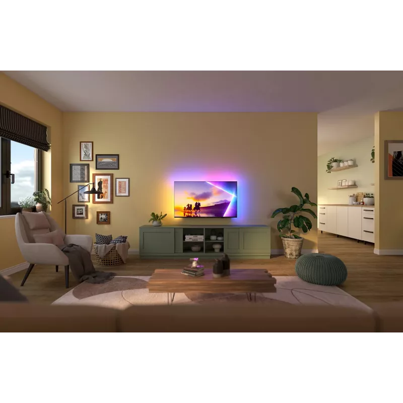 TV Philips 43PUS8450/12 43 inch QLED 4K Ultra HD, 3840×2160, Titan OS, Wi‑Fi, Ethernet, musta