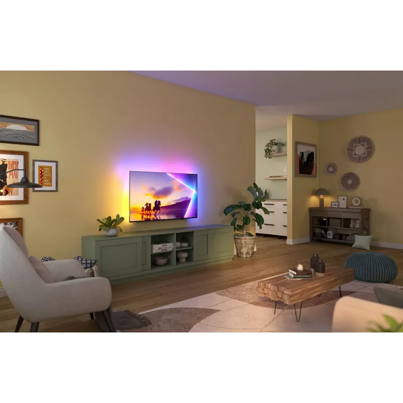 TV Philips 43PUS8450/12 43 inch QLED 4K Ultra HD, 3840×2160, Titan OS, Wi‑Fi, Ethernet, musta