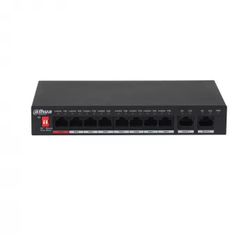 Dahua Technology PoE PFS3010-8ET-96-V2 verkkokytkin hallitsematon Gigabit Ethernet (10/100/1000) Power over Ethernet (PoE) musta