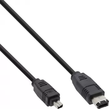 InLine FireWire 400 IEEE1394 -kaapeli, 4-nastainen uros - 6-nastainen uros, 1,8 m, musta