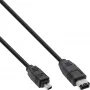 InLine FireWire 400 IEEE1394 -kaapeli, 4-nastainen uros - 6-nastainen uros, 1,8 m, musta