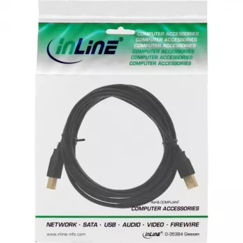 USB 2.0 jatkokaapeli Type-A liitin/liitäntä InLine 34605B musta 5m