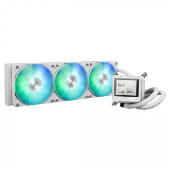 All-in-One-nestekühler ASUS MAX Gaming LC 360 ARGB LCD White Edition, 120 mm:n tuuletin, tukee AM4/AM5/LGA1700