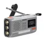 Marmitek RESQ 100 kannettava kampiradio — DAB/DAB+/FM, 3 W, LCD, USB-C, 3,5 mm liitäntä, vaaleanharmaa