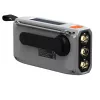 Marmitek RESQ 100 kannettava kampiradio — DAB/DAB+/FM, 3 W, LCD, USB-C, 3,5 mm liitäntä, vaaleanharmaa