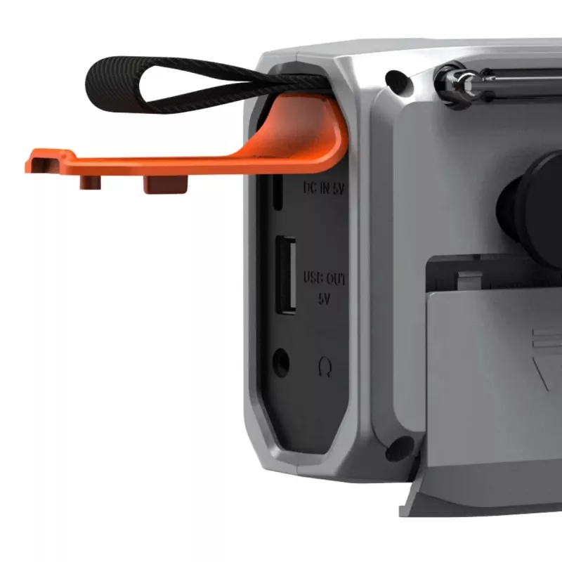 Marmitek RESQ 100 kannettava kampiradio — DAB/DAB+/FM, 3 W, LCD, USB-C, 3,5 mm liitäntä, vaaleanharmaa