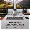 AXAGON HMC-WL9 USB-C 9-in-1-telakkakeskitin 10 Gbit/s, 100W PD, 8K HDMI, Ethernet, langaton lataus