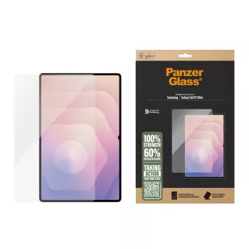 Näytönsuojus PanzerGlass Samsung Galaxy Tab S11 Ultralle — karkaistu lasi, Ultra-Wide Fit, läpinäkyvä, kuiva-asennus