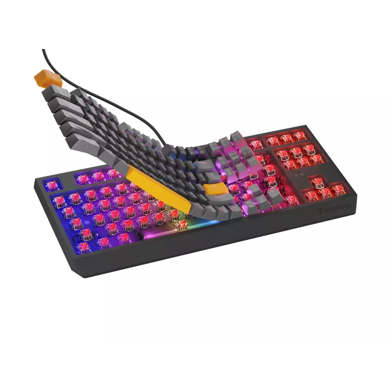 GENESIS Thor 230 TKL näppäimistö Gaming USB + RF Wireless + Bluetooth QWERTY musta, harmaa, oranssi