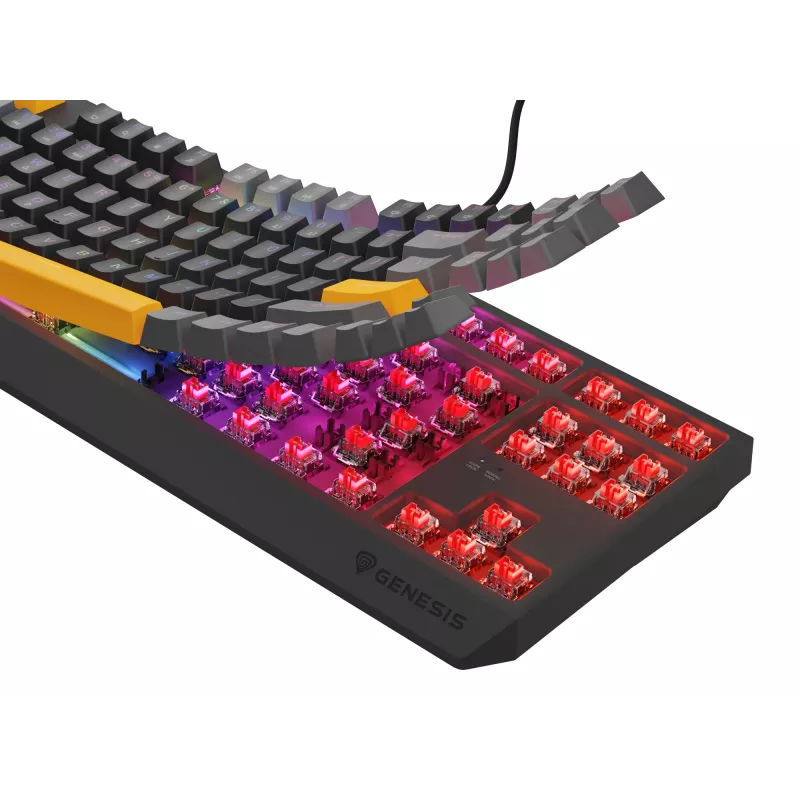 GENESIS Thor 230 TKL näppäimistö Gaming USB + RF Wireless + Bluetooth QWERTY musta, harmaa, oranssi
