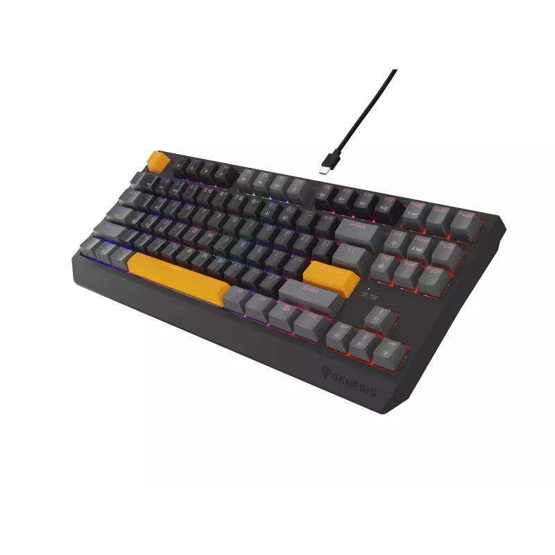 GENESIS Thor 230 TKL näppäimistö Gaming USB + RF Wireless + Bluetooth QWERTY musta, harmaa, oranssi