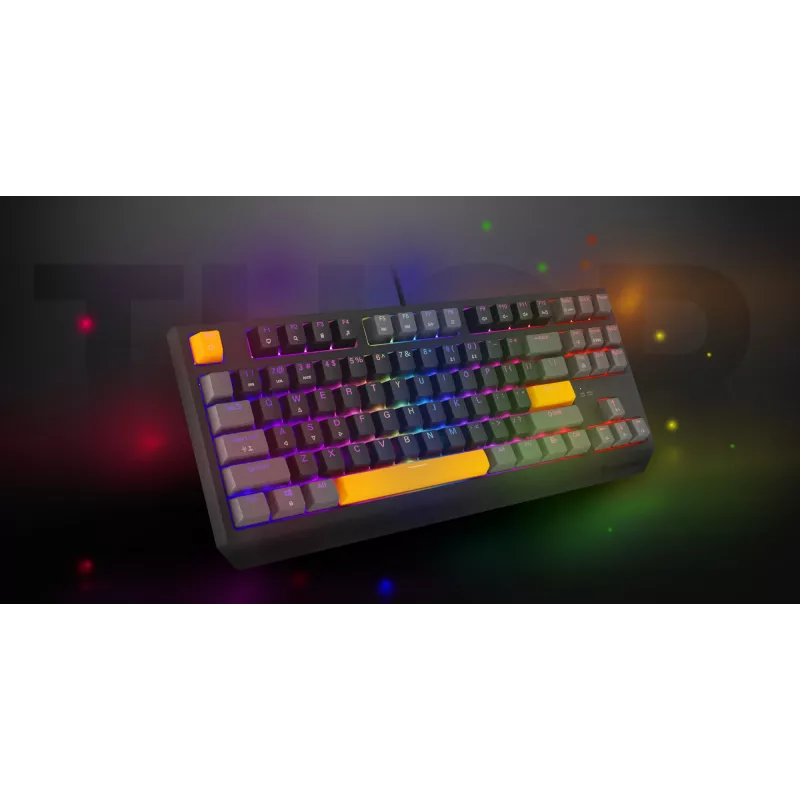 GENESIS Thor 230 TKL näppäimistö Gaming USB + RF Wireless + Bluetooth QWERTY musta, harmaa, oranssi
